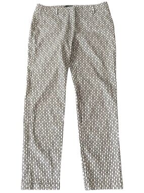 Peserico (Italy) Brown/Cream Geo Print Skinny Cuffed Crop Pant (S/4-6)